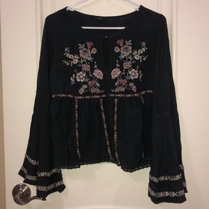 American Eagle Embroidered Crop Top